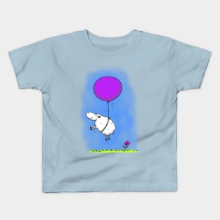 Cute whimsical sheep with balloon Kids T-Shirt